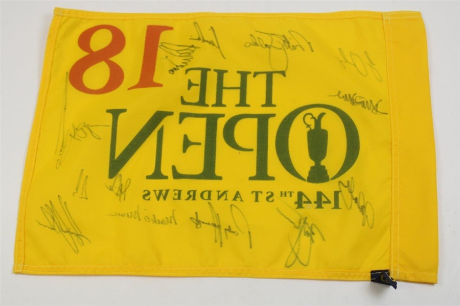 Fourteen (14) The OPEN Champs Signed The Open at St Andrews Flag JSA ALOA