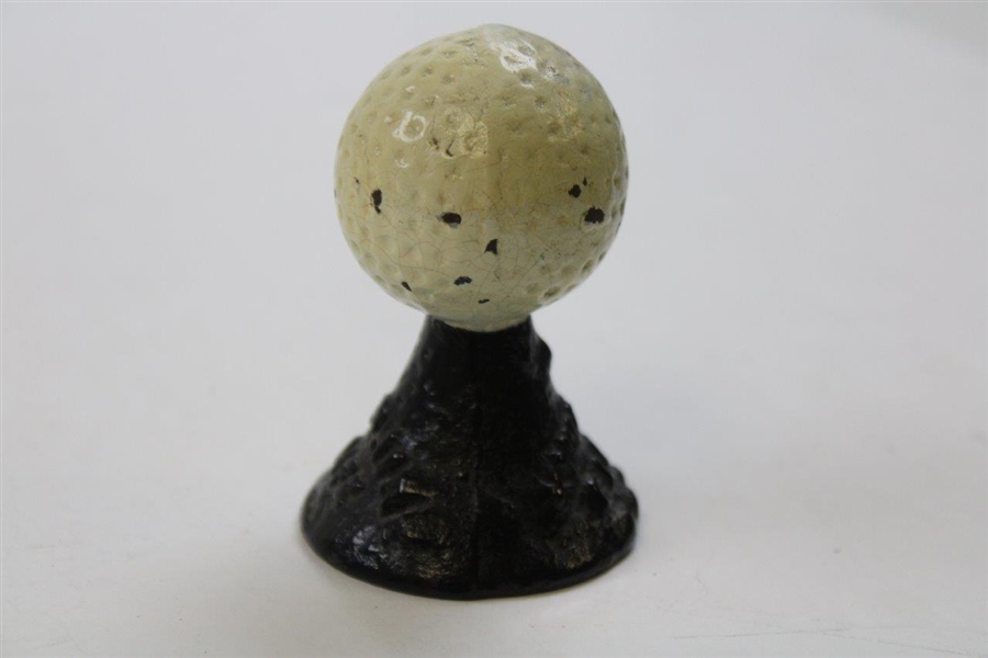 Berkshire Life / Kiwanis Club Vintage Iron Paper Weight with Golf Ball on Sand Tee