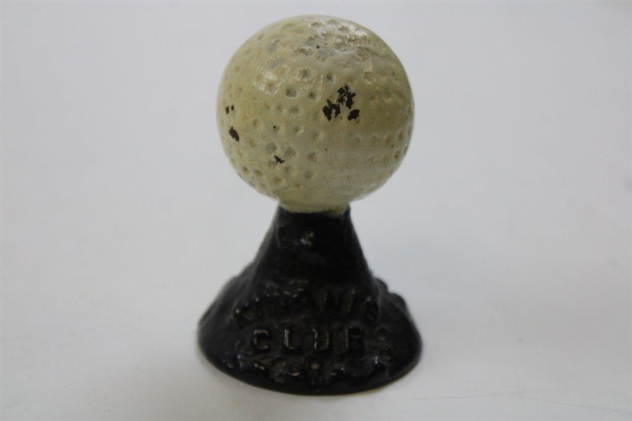 Berkshire Life / Kiwanis Club Vintage Iron Paper Weight with Golf Ball on Sand Tee