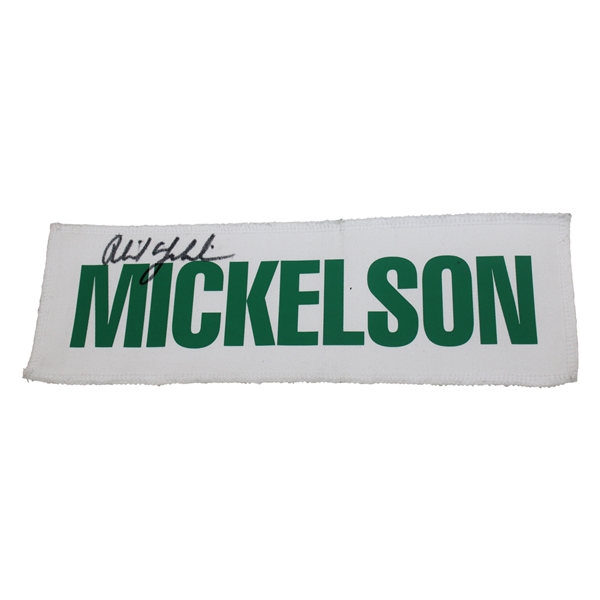 Phil Mickelson Signed Masters Tournament Caddie Nameplate JSA ALOA