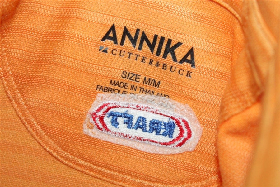 Annika Sorenstam Signed Personal Annika Cutter & Buck Orange Polo JSA ALOA