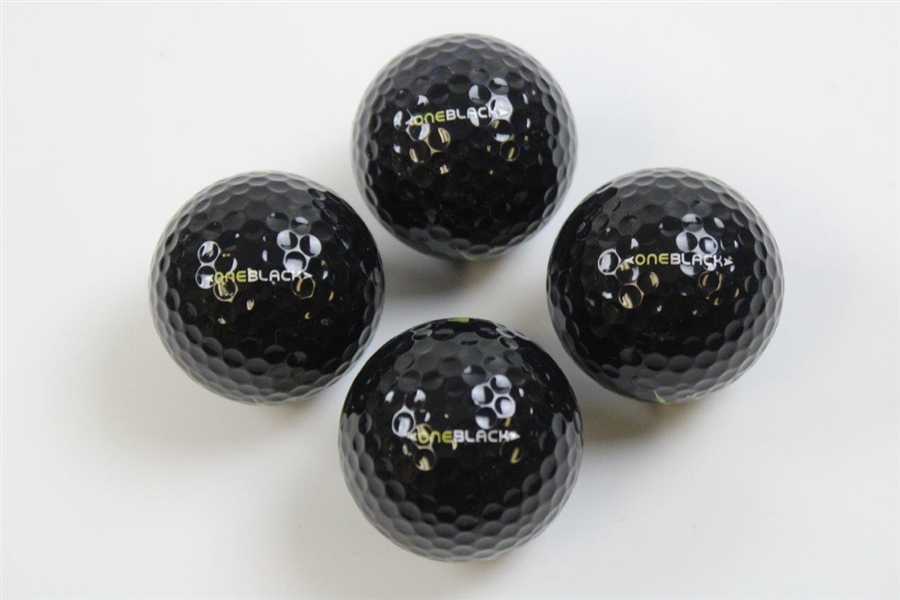 Four (4) Nike One Black Tigers Woods Logo Golf Balls w/Box