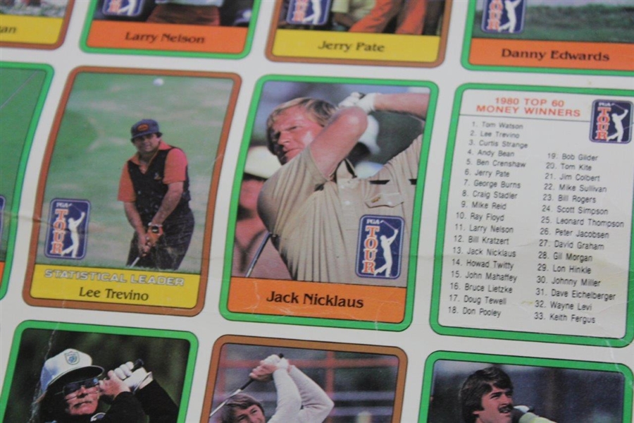 1981 Donruss Golf Set Half Sheet w/Jack Rookie & Stats Leader - Poor Condition