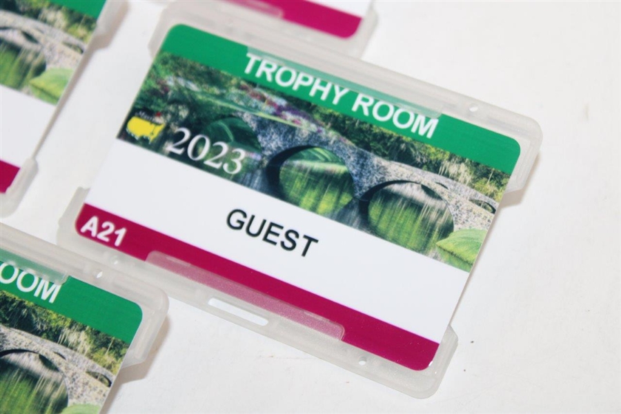 Four (4) 2023 Masters Tournament Trophy Room Guest Badges 