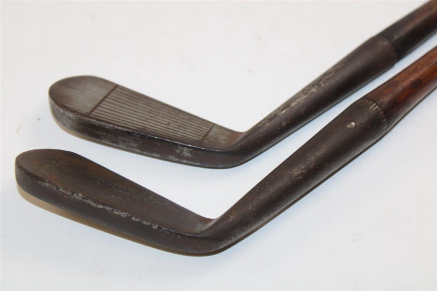 Two (2) R. Forgan & Son Hickory Shaft Irons Circa 1900s One w/Smooth Face & One With Lines On Face w/Shaft Stamps