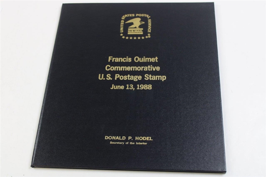 Francis Ouimet 1988 Commemorative US Postage Stamp Book w/Patrick Reed Signed FDI JSA ALOA