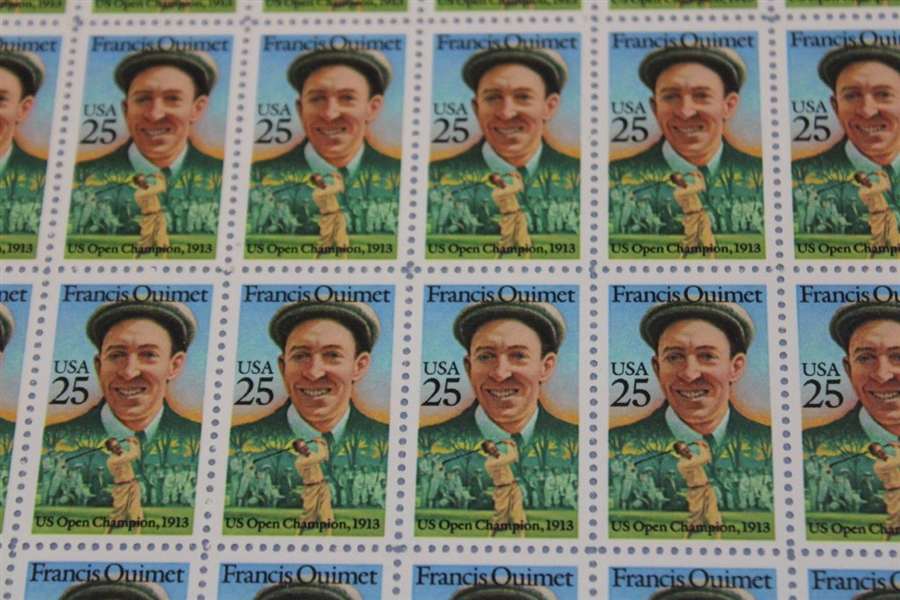 Francis Ouimet 1988 Commemorative US Postage Stamp Book w/Patrick Reed Signed FDI JSA ALOA