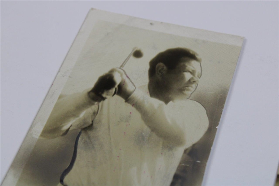 Two (2) 1936 Photos Of Babe Ruth Golfing