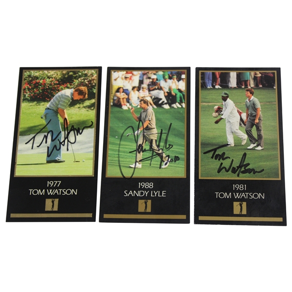 Tom Watson (2) & Sandy Lyle Signed Champions Of Golf The Masters Collection Cards JSA ALOA