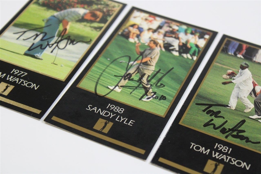 Tom Watson (2) & Sandy Lyle Signed Champions Of Golf The Masters Collection Cards JSA ALOA