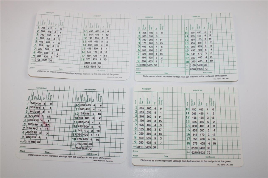 Vijay Singh, Ray Floyd & Six (6) Others Signed Augusta National Golf Club Scorecards JSA ALOA