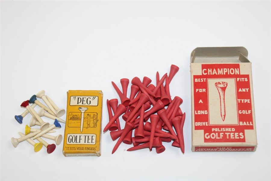 Box Of Champion Polished Golf Tees & Box Of Peg Golf Tees