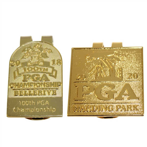 2018 & 2020 PGA Championship Commemorative Badges/Clips - Bellerive & Harding Park