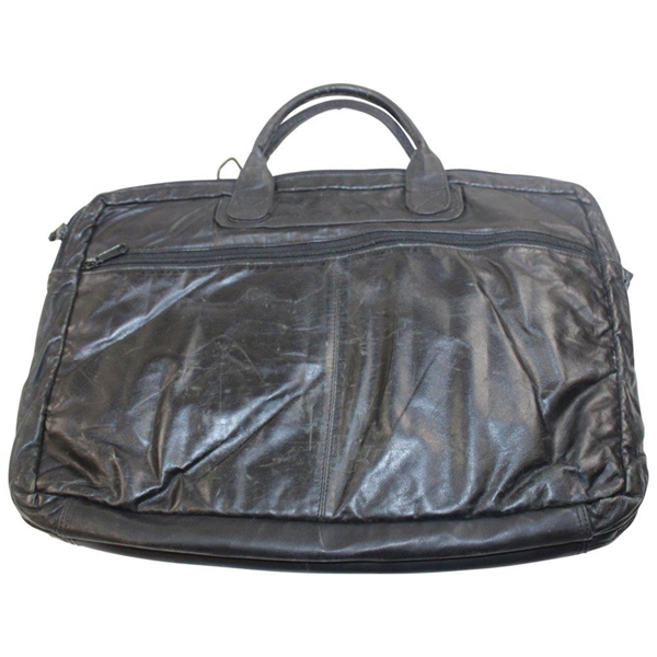 Masters Tournament Logo Premium Black Leather Briefcase/Laptop Bag