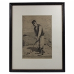 Original Bobby Jones 1930 Grand Slam Etching by William Steene - Framed