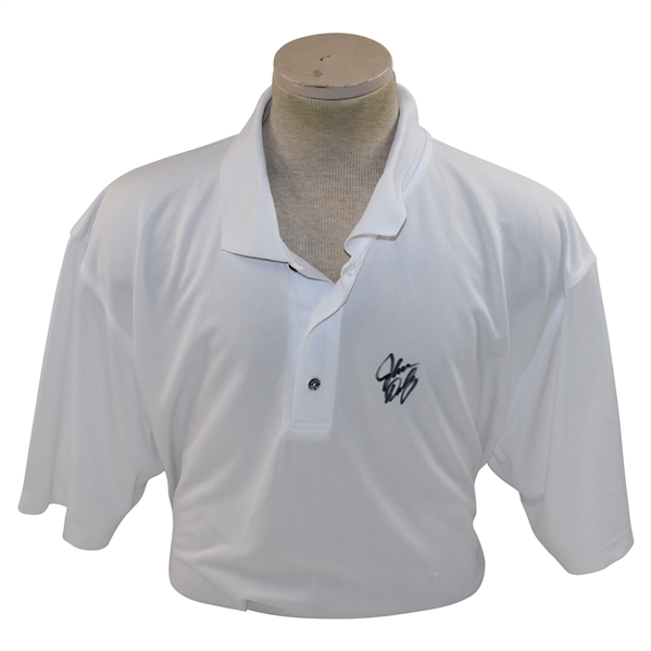 John Daly Signed Personal White Polo 3XL Golf Shirt JSA ALOA