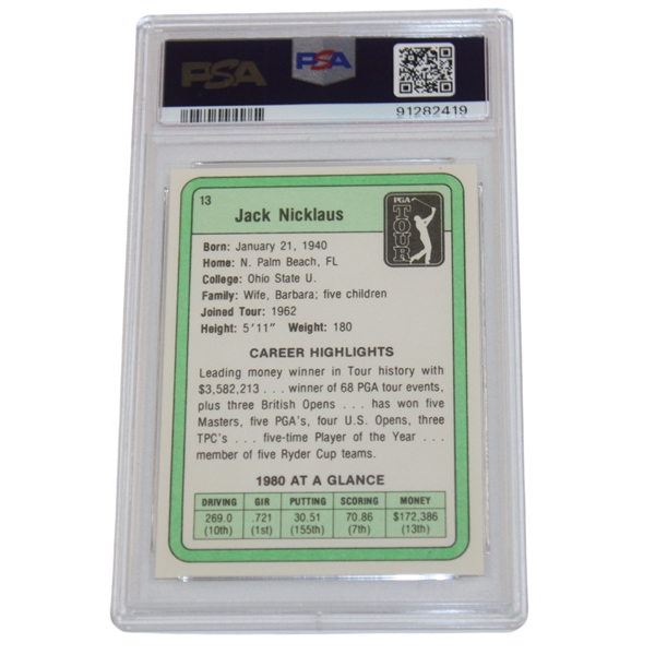 Jack Nicklaus 1981 Donruss Golf Rookie Card #13 PSA Mint 9 #91282419