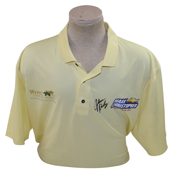 John Daly Signed Personal Chevrolet Yellow Polo 3XL Golf Shirt w/Sponsors JSA ALOA