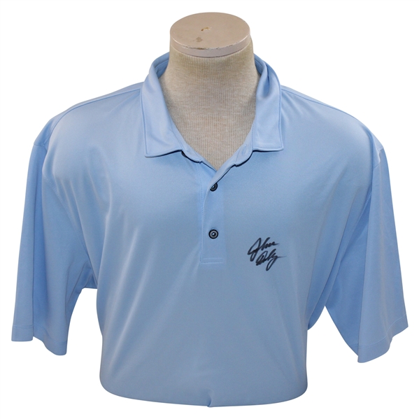 John Daly Signed Personal Light Blue Polo 3XL Golf Shirt  JSA ALOA