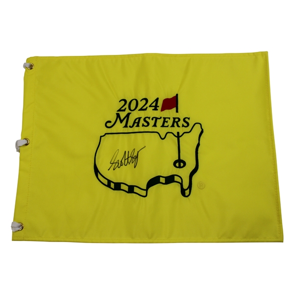 Scottie Scheffler Signed 2024 Masters Tournament Embroidered Flag JSA ALOA