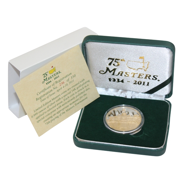 2011 Masters Tournament Lted Ed 75th Anniversary Comm. Coin #236/350 in Box w/Card