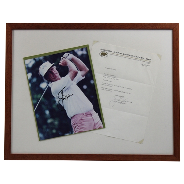 Jack Nicklaus Signed Photo & Signed 1972 Letter to Murray Goodman - Framed JSA ALOA