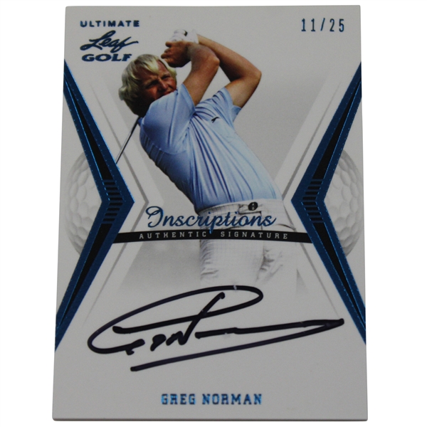 2012 Ultimate Leaf Golf Authentic Signature Inscriptions Greg Norman LTD ED Card #11/25