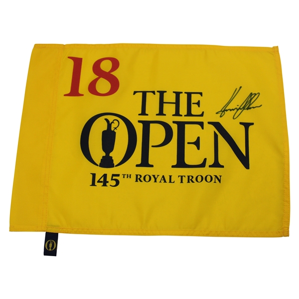 Henrik Stenson Signed 2016 The Open Championship at Royal Troon Flag JSA ALOA
