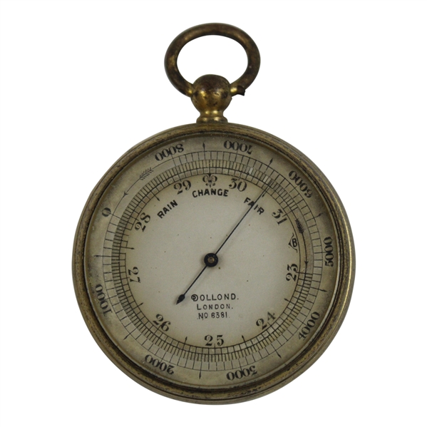 John Duncan Dunns Personal Dollond Pocket Barometer #6381 with J.D.D.-E.A.M. 1909
