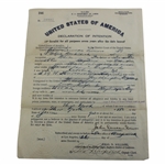 John Duncan Dunn Signed United States Dept. of Labor US Visa Application Form JSA ALOA