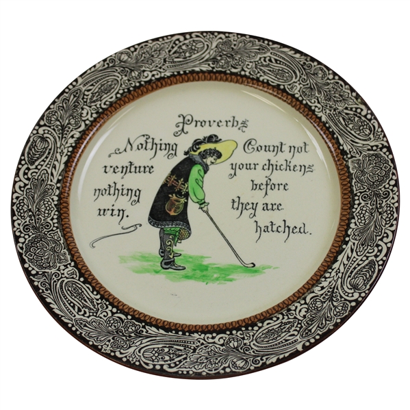 c.1910 Royal Doulton Proverbs Golf Plate  