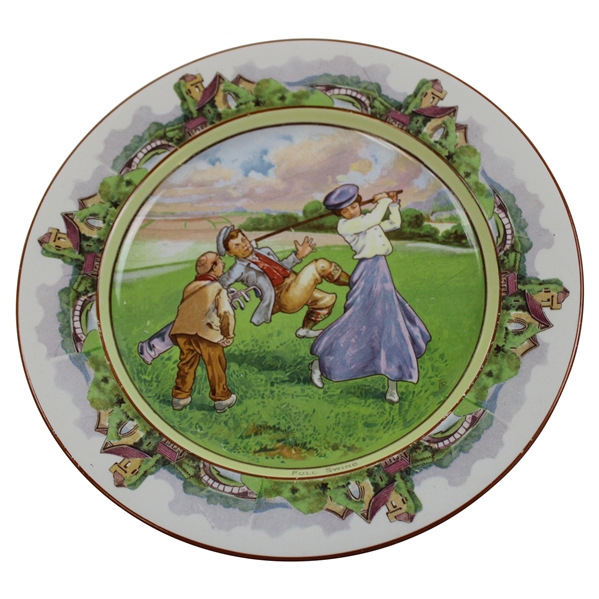 c.1910 Grimwades Lady Golfer Full Swing Dinner Plate