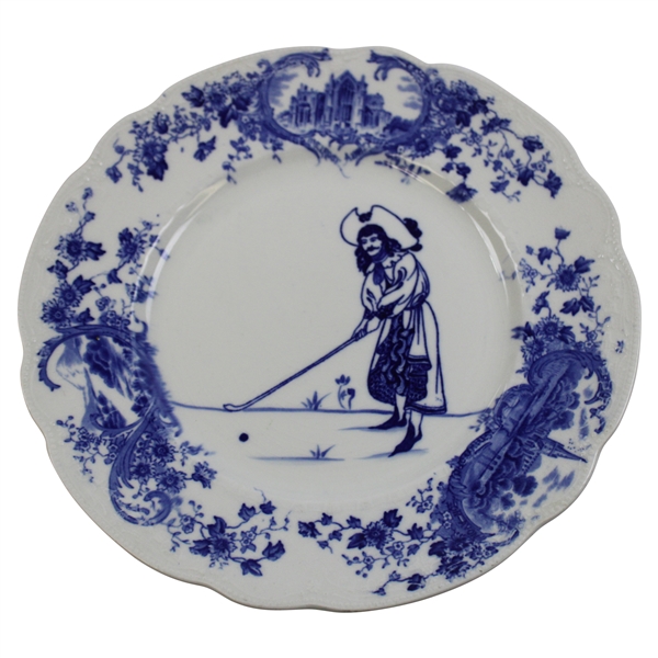1903 Royal Doulton Picturesque Scenes Golf Plate - Impressed On The Back 1903