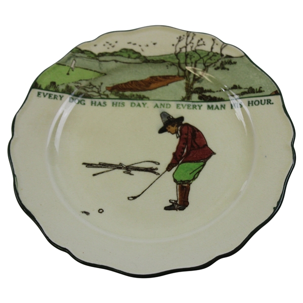 Royal Doulton Chas. Crombie Golf Seriesware Side Plate Every Dog Has His Day, And Every Man His Hour 