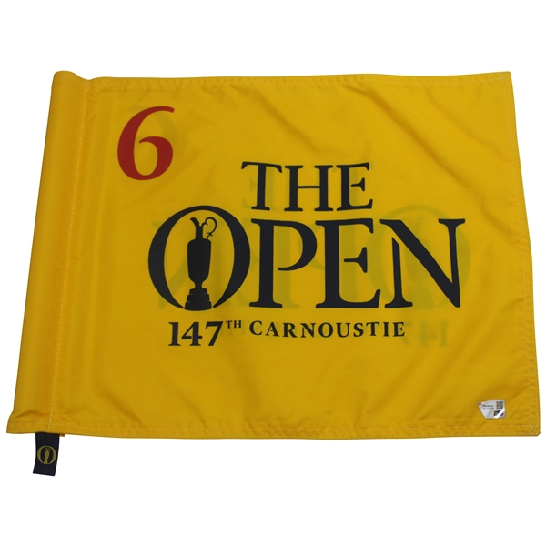 2018 The Open at Carnoustie Final Round Course Flown Hole #6 Hogans Alley Flag w/COA