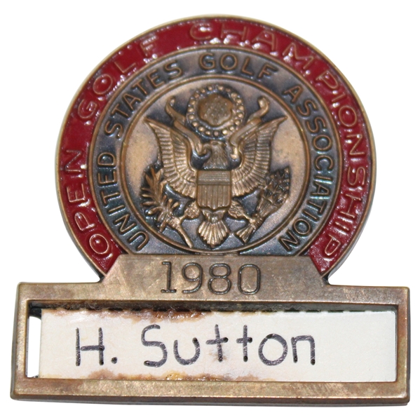 Hal Suttons 1980 US Open Championship at Baltusrol Contestant Badge