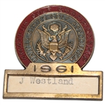 Jack Westlands 1961 US Amateur at Pebble Beach Contestant Badge - Jack Nicklaus Winner