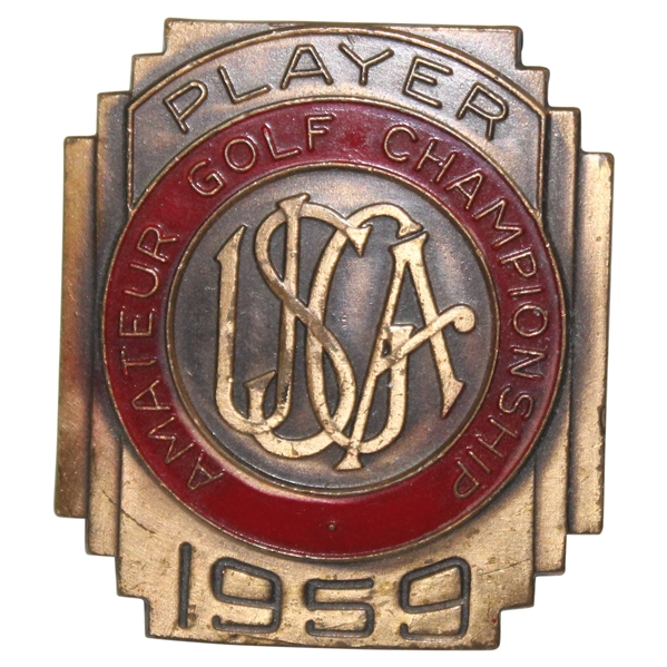 1959 US Amateur Contestants Badge - Jack Nicklaus Winner-Claims Its His 1st Major!