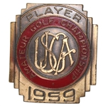 1959 US Amateur Contestants Badge - Jack Nicklaus Winner-Claims Its His 1st Major!