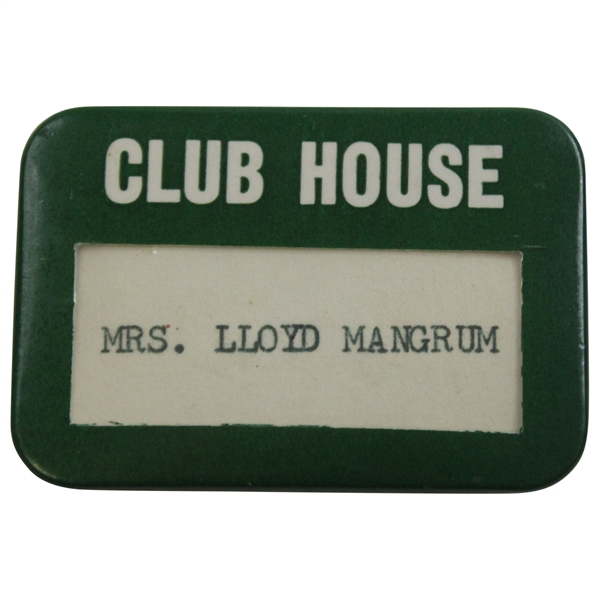 1963 Masters Tournament Clubhouse Badge - Mrs. Lloyd Mangrum