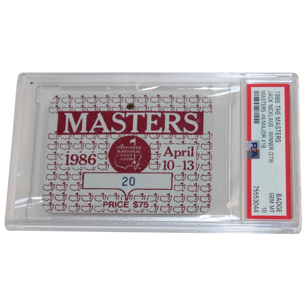 1986 Masters Series Badge #20 PSA Grade 10 #75553044