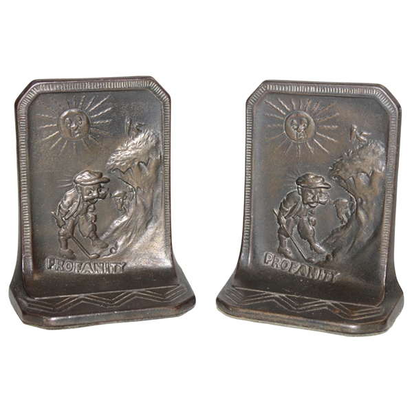 Two (2) 1928 Connecticut Foundry Co. Profanity Bookends