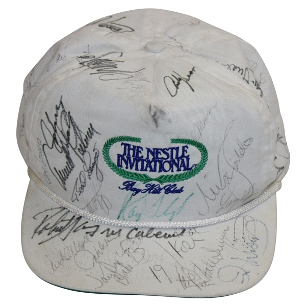 Arnold Palmer, Payne Stewart, Nick Faldo & Others Signed Nestle Invitational At Bay Hill Club Hat JSA ALOA