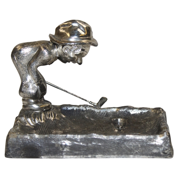 Vintage Golfer Bent Over Holding A Club Ash Tray 
