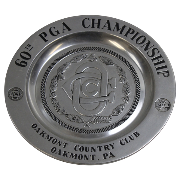60th PGA Championship At Oakmont Country Club Pewter Plate