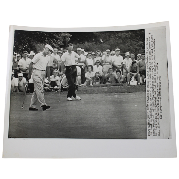 B & W Press Photo Of Ben Hogan At The 1960 PGA Championship At Firestone