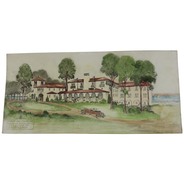 Original Architectural Drawing For The Forest Lake Country Club 8" X 16 1/2"