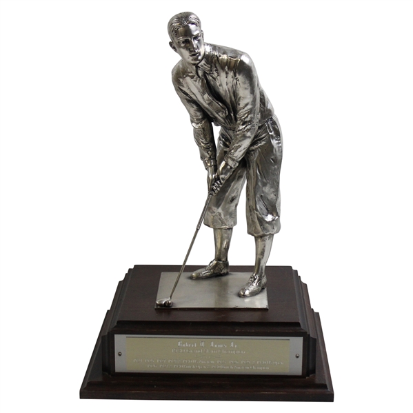 Large 1930’S Bobby JonesGrand Slam Champion Style Golfing Figure on Plinth