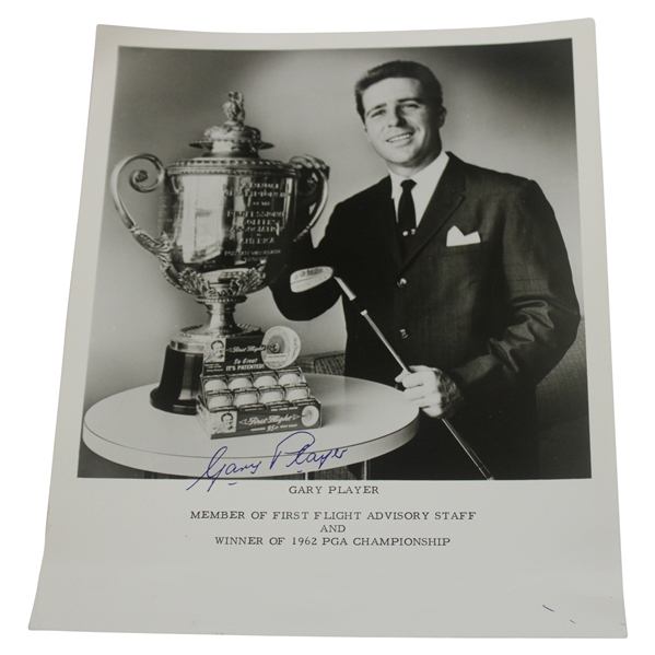 Gary Player Signed 1962 First Flight Advisory Staff w/The Wanamaker PGA Trophy JSA ALOA