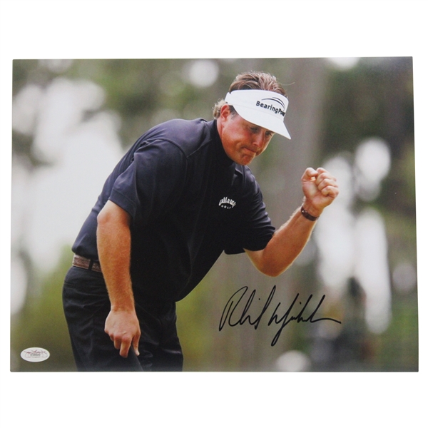 Phil Mickelson Signed 11x14" Fist Pump Photo JSA #E58920